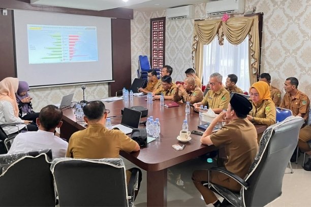 Rapat Koordinasi (Rakor) Pengendalian Inflasi Tahun 2025 yang digelar secara daring di Ruang Rapat Wakil Bupati, Rabu (17/9/2025).