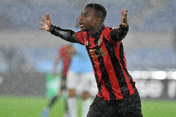 Pesepakbola Nice Youssoufa Moukoko pada pertandingan putaran kedua Liga Europa fase 1 SS Lazio-OGC Nice. Roma (Italia), 03 Oktober 2024. Foto: Massimo Insabato/Archivio Massimo Insabato/Portofolio Mondadori via Getty Images