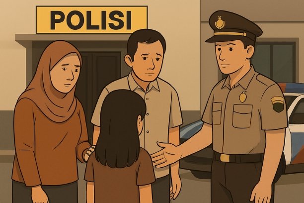 Terlapor kasus perundungan CI di Muratara diantar keluarganya ke Polres untuk diamankan. Polisi pastikan terlapor masih anak-anak dan belum bisa ditahan, sementara penyelidikan terus berlanjut.